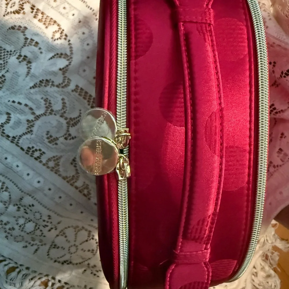 Estee Lauder Red Polka Dot Makeup Train Case - Picture 3 of 7